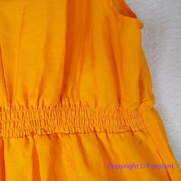 ELOQUII Women's Plus Size Tie Strap Wide‎ Leg Jumpsuit marigold yellow, size 24 - Picture 14 of 16